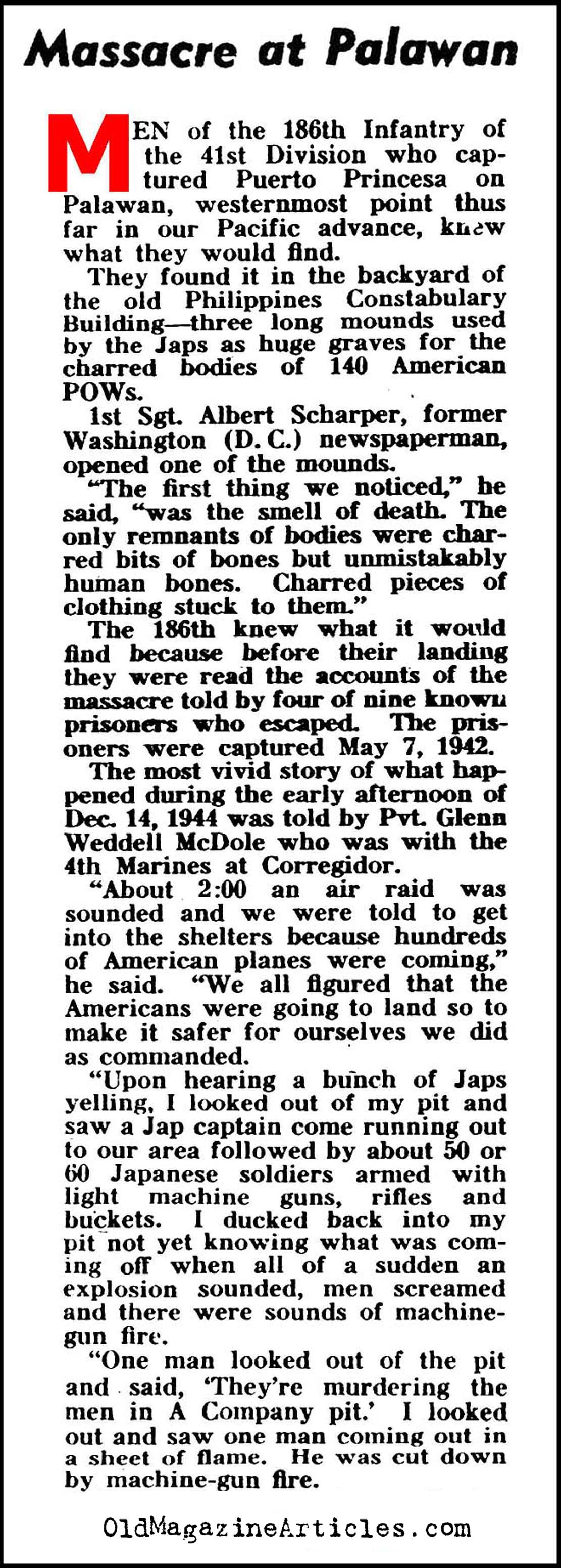 American P.O.W.s Massacred (Yank Magazine, 1945)